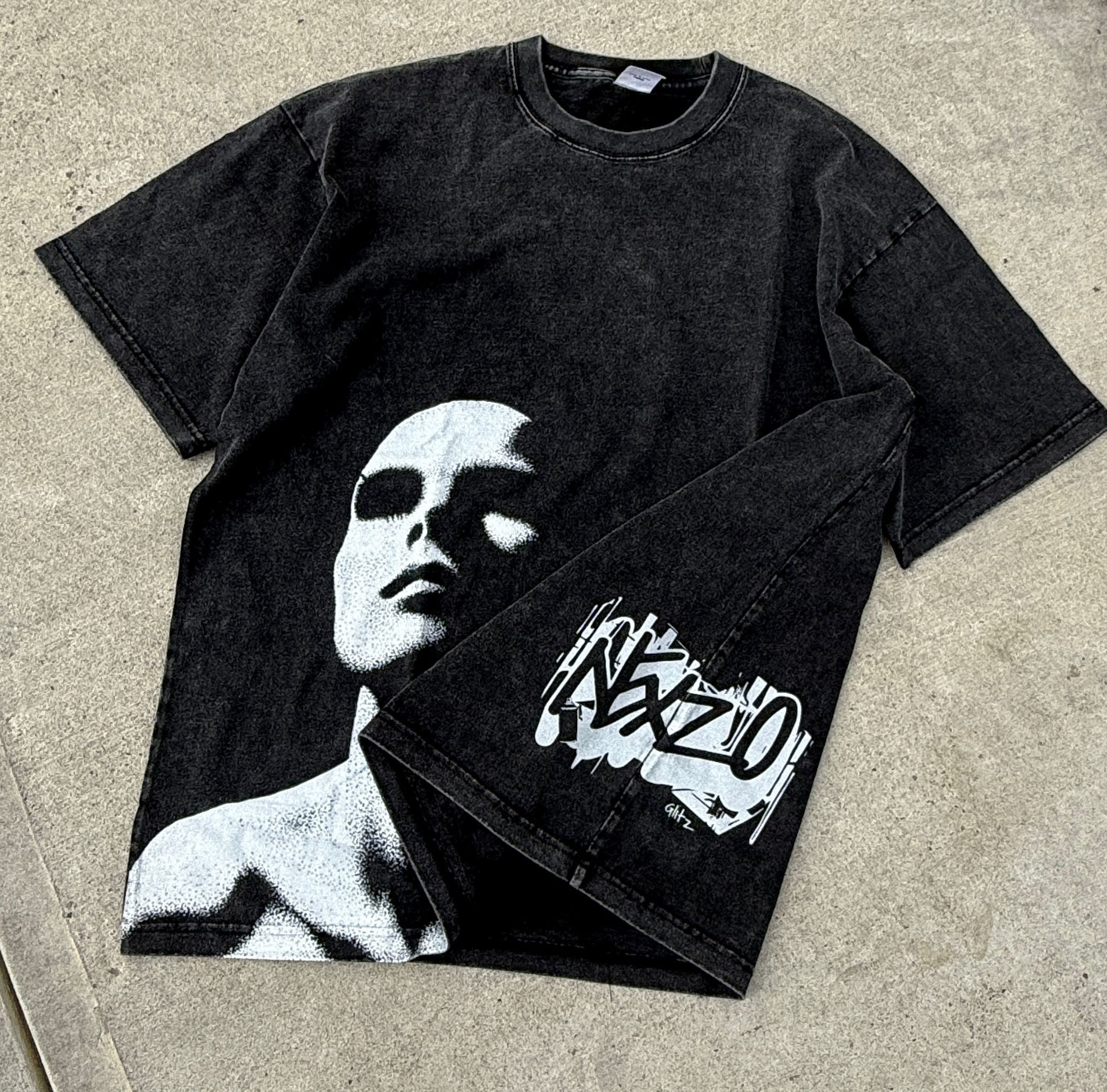 Nexzo Black Vintage TEE